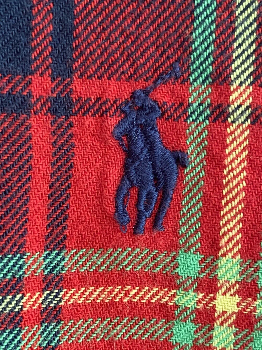 Ralph Lauren Boys Classic Holiday Red Tartan Plaid Button Down Shirt L 14-16